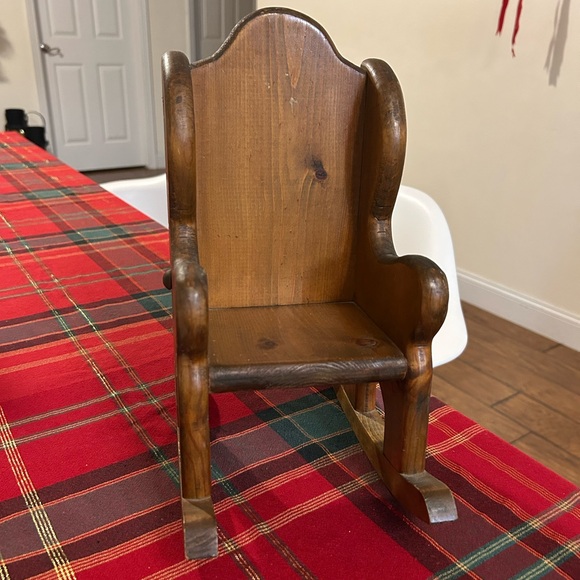 Vintage Wooden Doll Rocking Chair - Picture 3 of 12